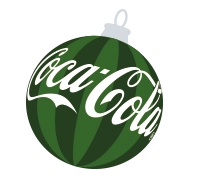 Bola decoração com logótipo da Coca-Cola