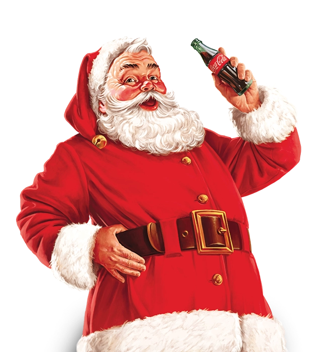 Pai Natal com garrafa Coca-Cola